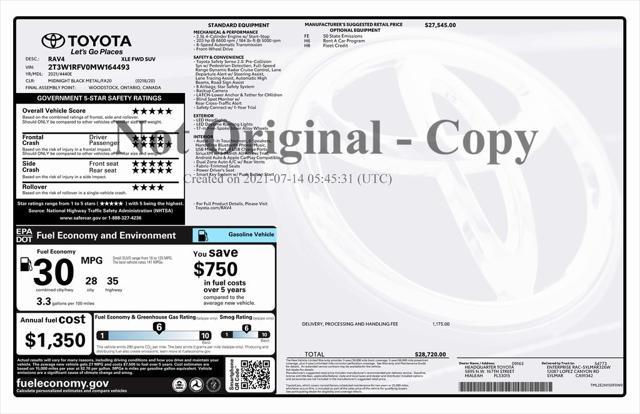 used 2021 Toyota RAV4 car, priced at $23,973