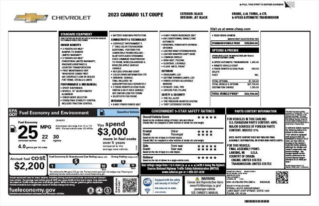 used 2023 Chevrolet Camaro car, priced at $24,573