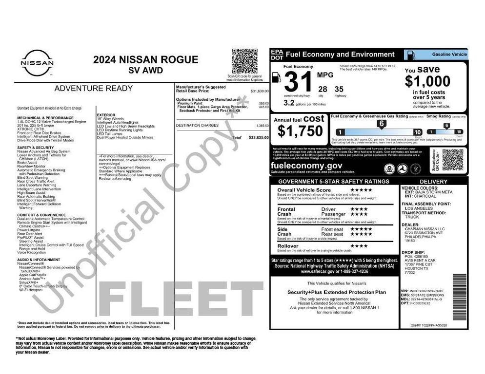 used 2024 Nissan Rogue car, priced at $19,073