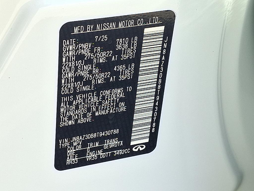 new 2026 INFINITI QX80 car, priced at $105,040