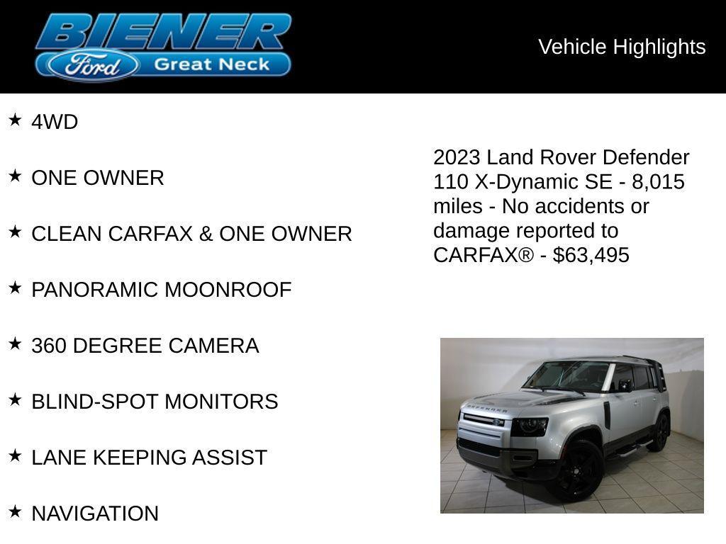 used 2023 Land Rover Defender car, priced at $63,495