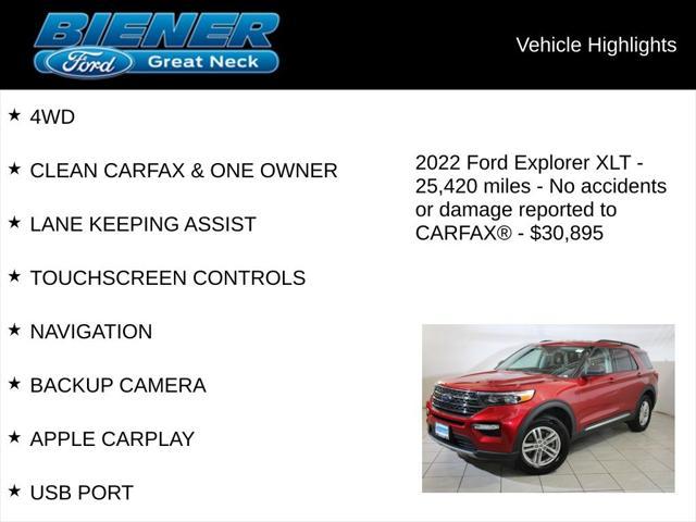 used 2022 Ford Explorer car, priced at $30,895