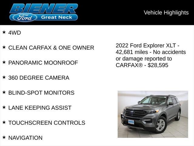 used 2022 Ford Explorer car, priced at $28,595
