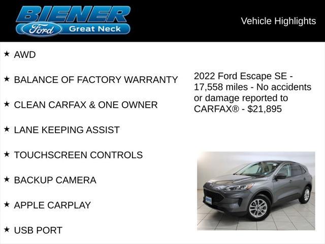 used 2022 Ford Escape car, priced at $21,895