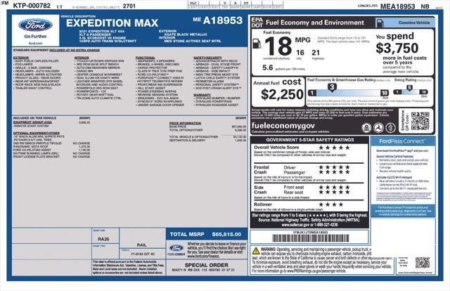 used 2021 Ford Expedition Max car, priced at $32,775