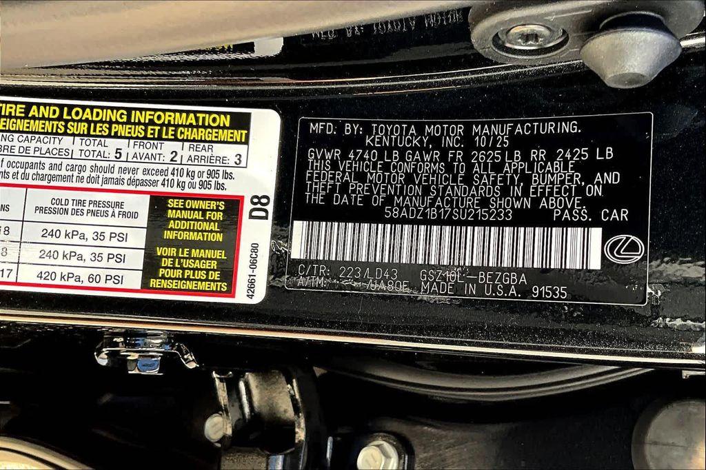 new 2025 Lexus ES 350 car, priced at $49,149