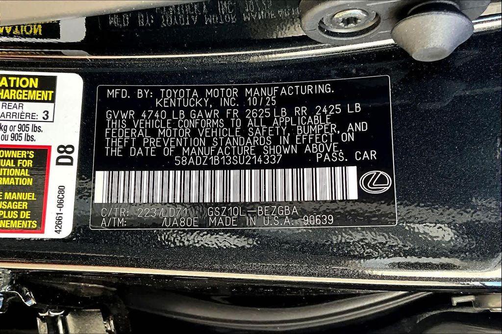 new 2025 Lexus ES 350 car, priced at $49,050