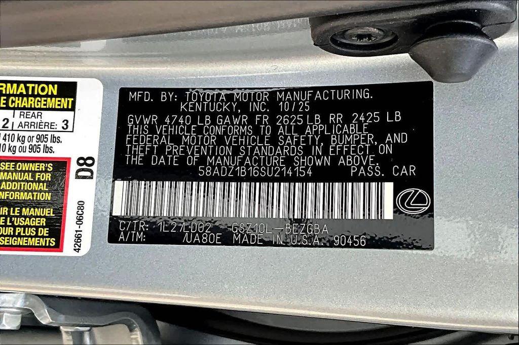 new 2025 Lexus ES 350 car, priced at $49,525