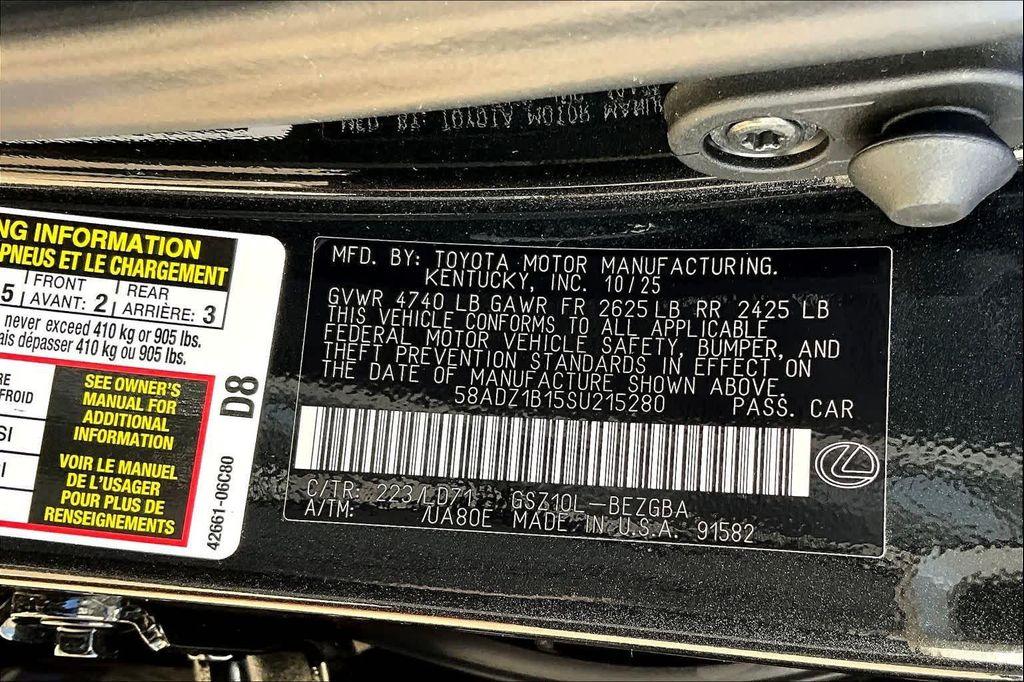 new 2025 Lexus ES 350 car, priced at $49,149