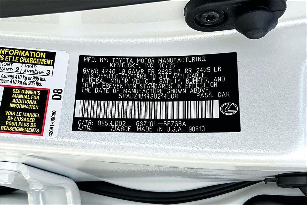 new 2025 Lexus ES 350 car, priced at $49,944