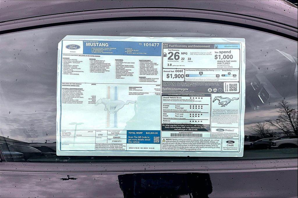 new 2026 Ford Mustang car, priced at $40,000