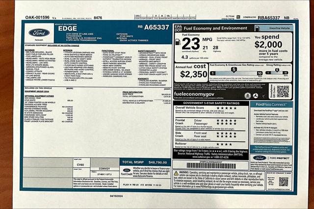 new 2024 Ford Edge car, priced at $42,596