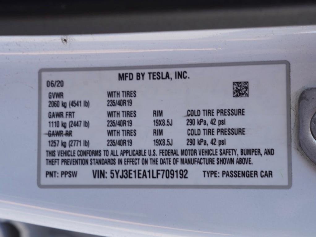 used 2020 Tesla Model 3 car, priced at $19,495