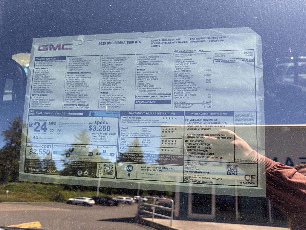 new 2025 GMC Sierra 1500 car, priced at $73,350