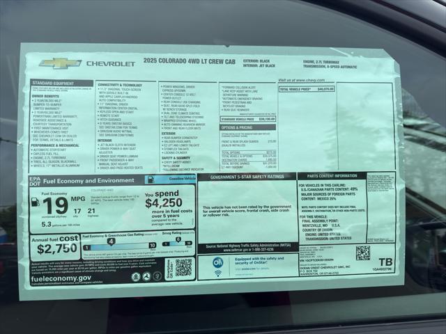 new 2025 Chevrolet Colorado car, priced at $40,070