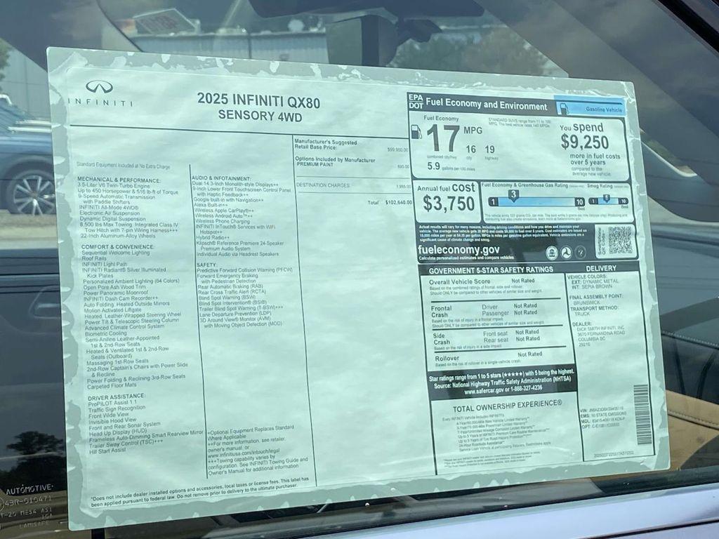 new 2025 INFINITI QX80 car, priced at $102,640