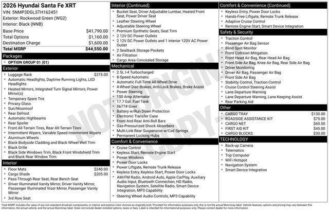 new 2026 Hyundai Santa Fe car, priced at $39,401