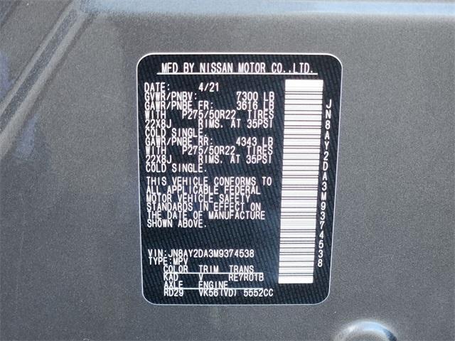 used 2021 Nissan Armada car, priced at $30,000