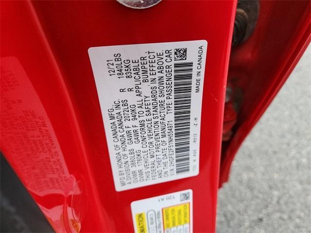used 2022 Honda Civic car, priced at $21,000