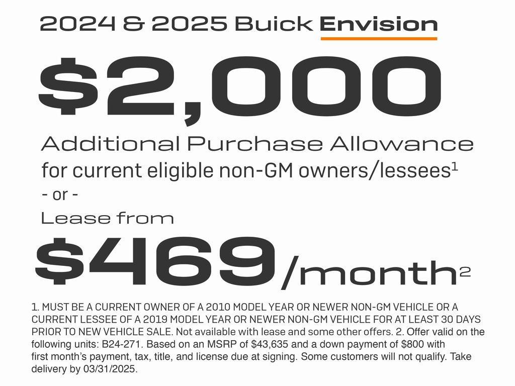 new 2025 Buick Envision car, priced at $40,985