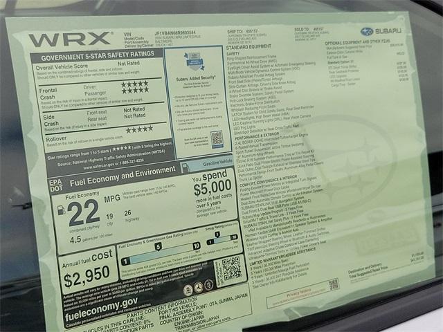 new 2024 Subaru WRX car, priced at $38,369