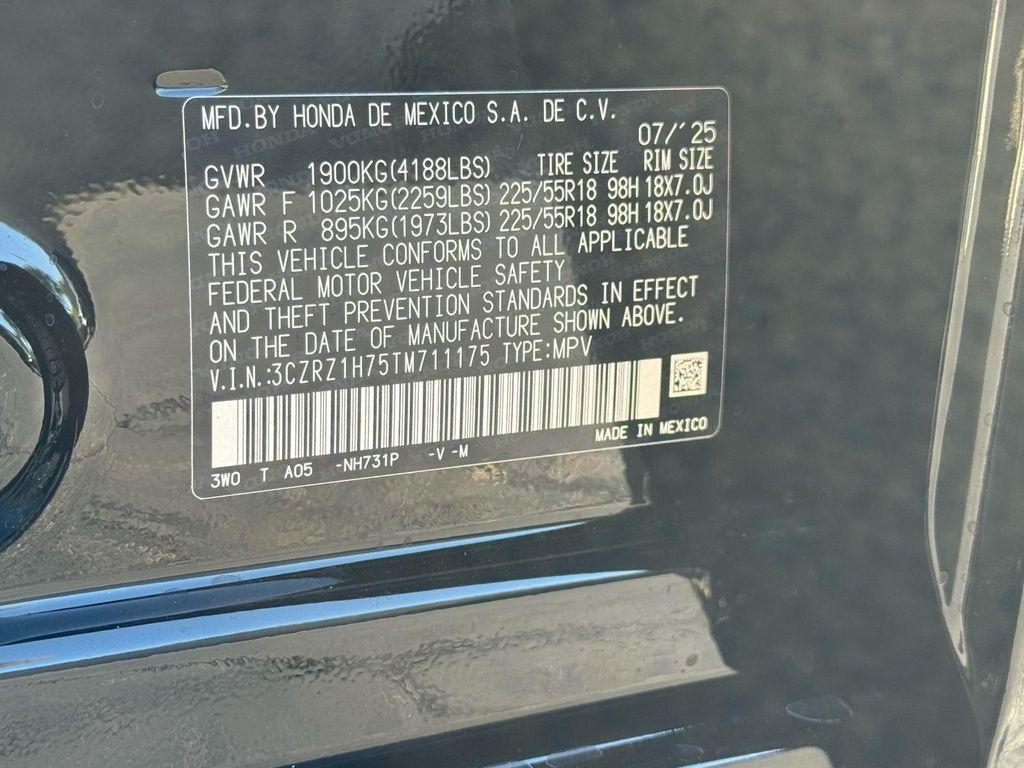 new 2026 Honda HR-V car, priced at $31,445