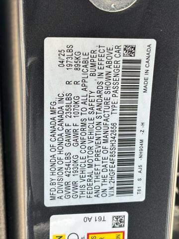 new 2025 Honda Civic Hybrid car, priced at $31,419