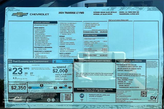 new 2024 Chevrolet Traverse car, priced at $43,895