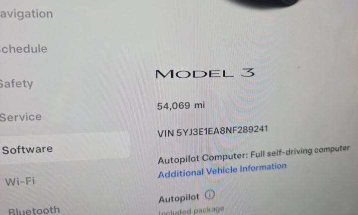 used 2022 Tesla Model 3 car, priced at $22,147