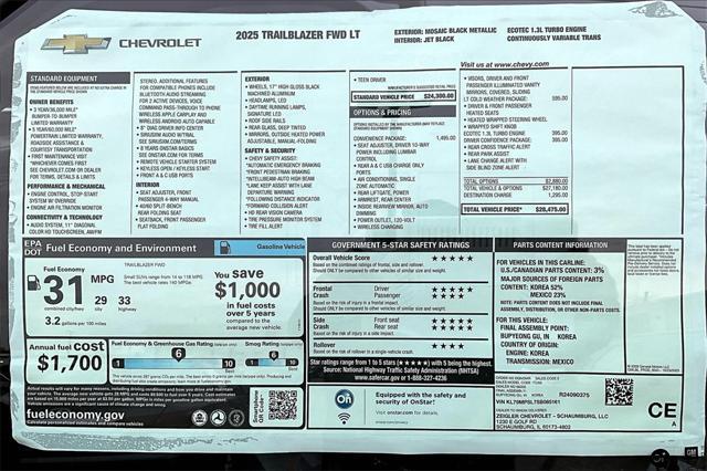 new 2025 Chevrolet TrailBlazer car, priced at $27,755