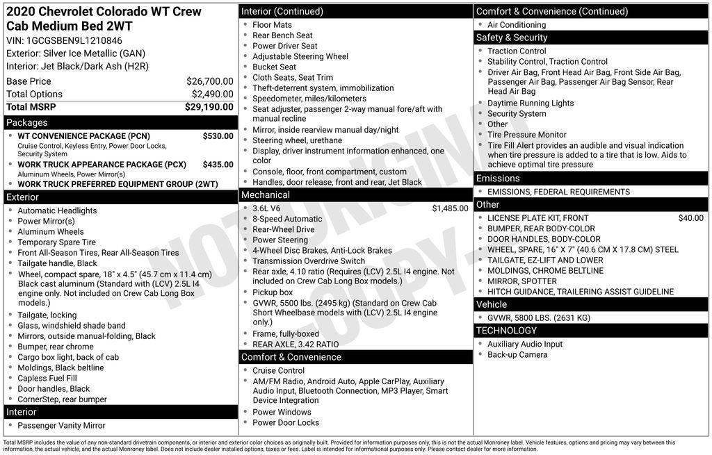 used 2020 Chevrolet Colorado car, priced at $19,795