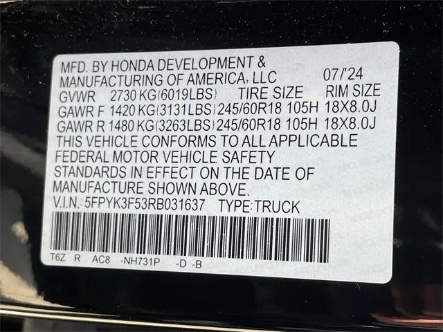 used 2024 Honda Ridgeline car, priced at $37,859