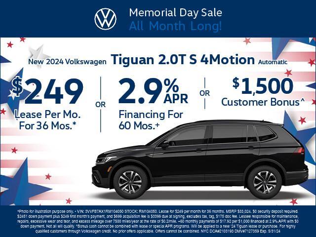 new 2024 Volkswagen Tiguan car, priced at $34,452