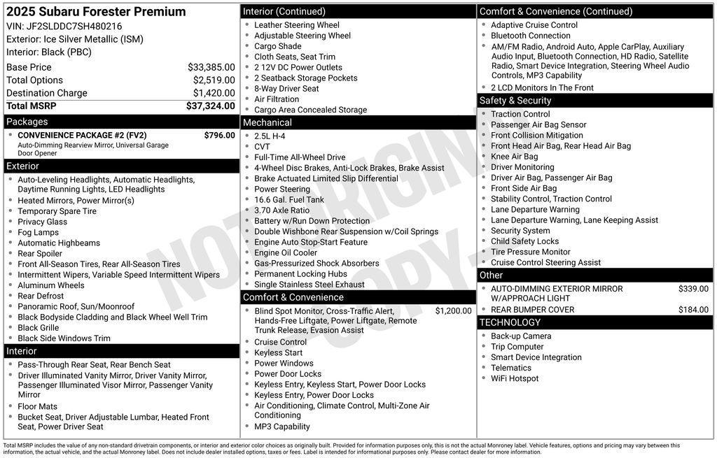 used 2025 Subaru Forester car, priced at $32,926
