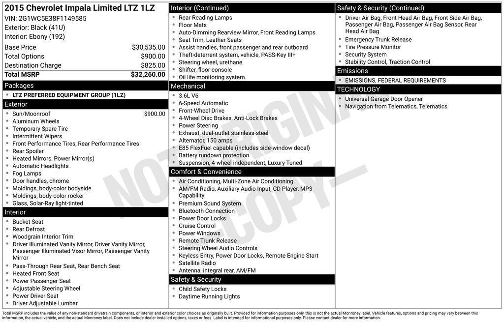 used 2015 Chevrolet Impala Limited car, priced at $12,489