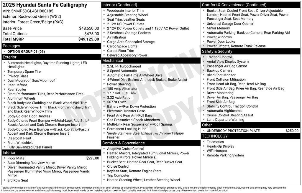 new 2025 Hyundai Santa Fe car, priced at $46,343