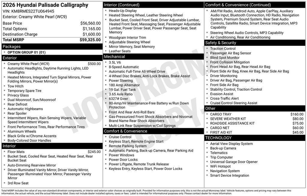 new 2026 Hyundai Palisade car, priced at $57,179
