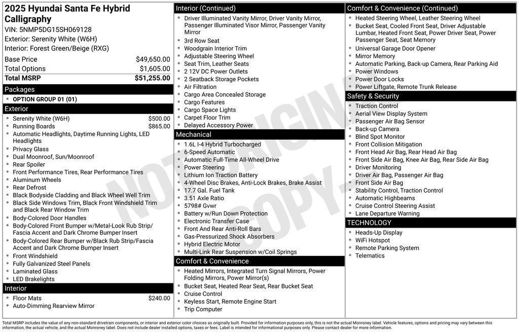 new 2025 Hyundai SANTA FE HEV car, priced at $46,097