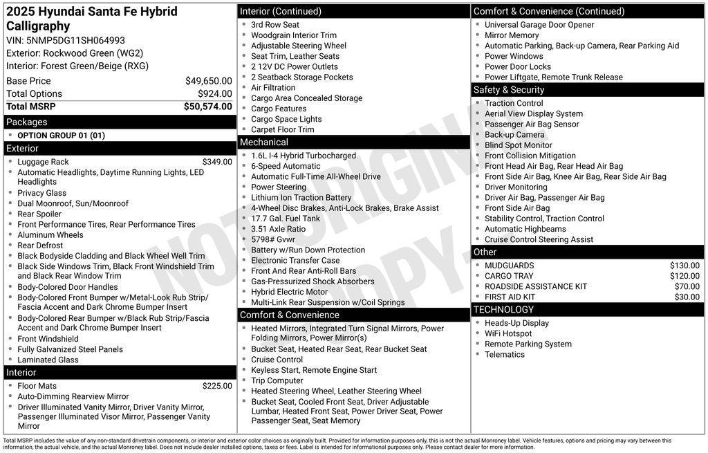 new 2025 Hyundai SANTA FE HEV car, priced at $50,059