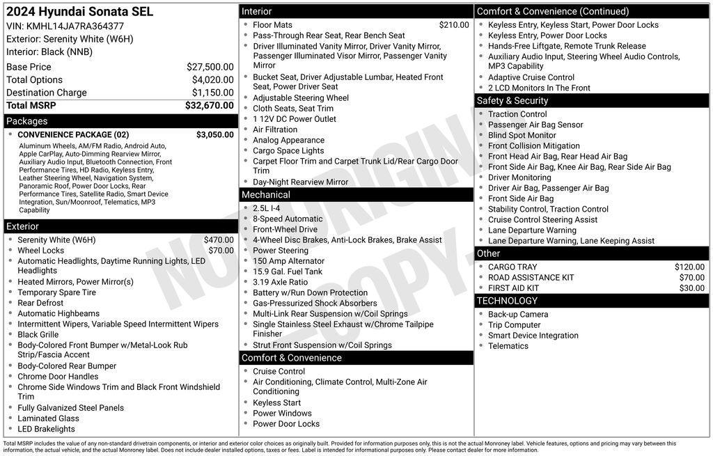 used 2024 Hyundai Sonata car, priced at $27,995