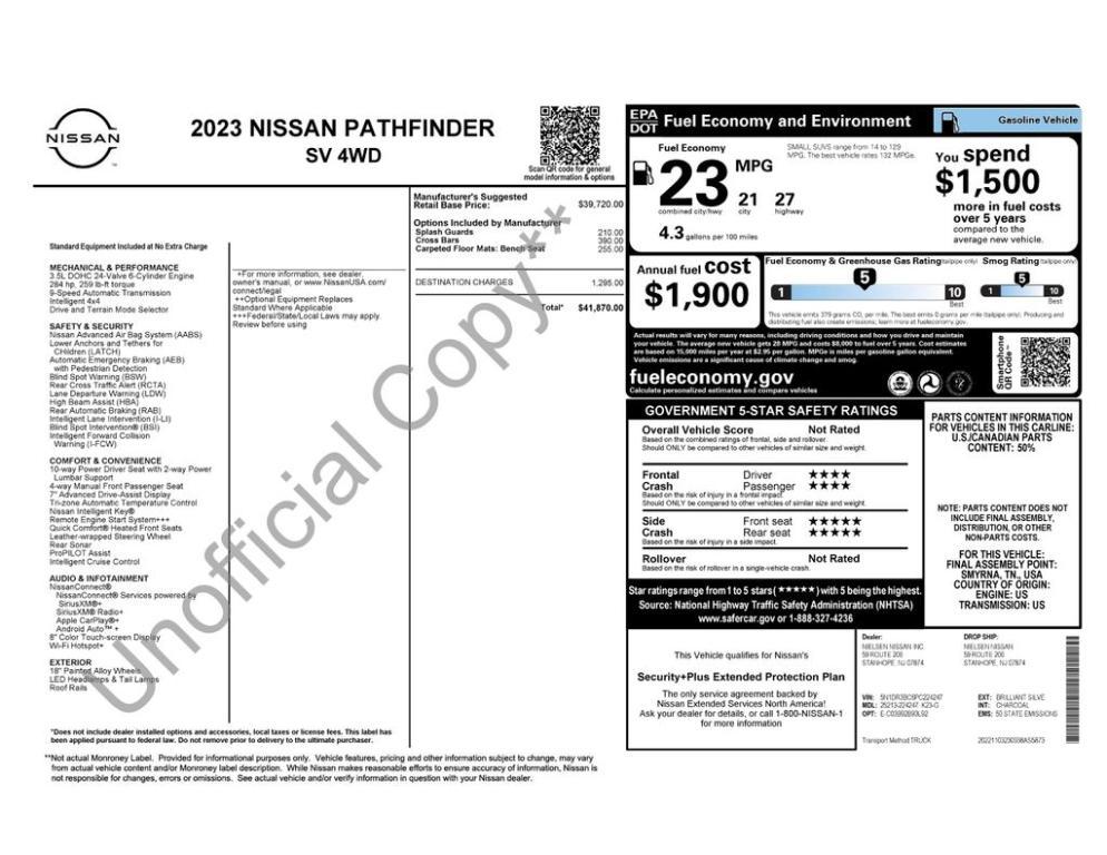 used 2023 Nissan Pathfinder car, priced at $30,351
