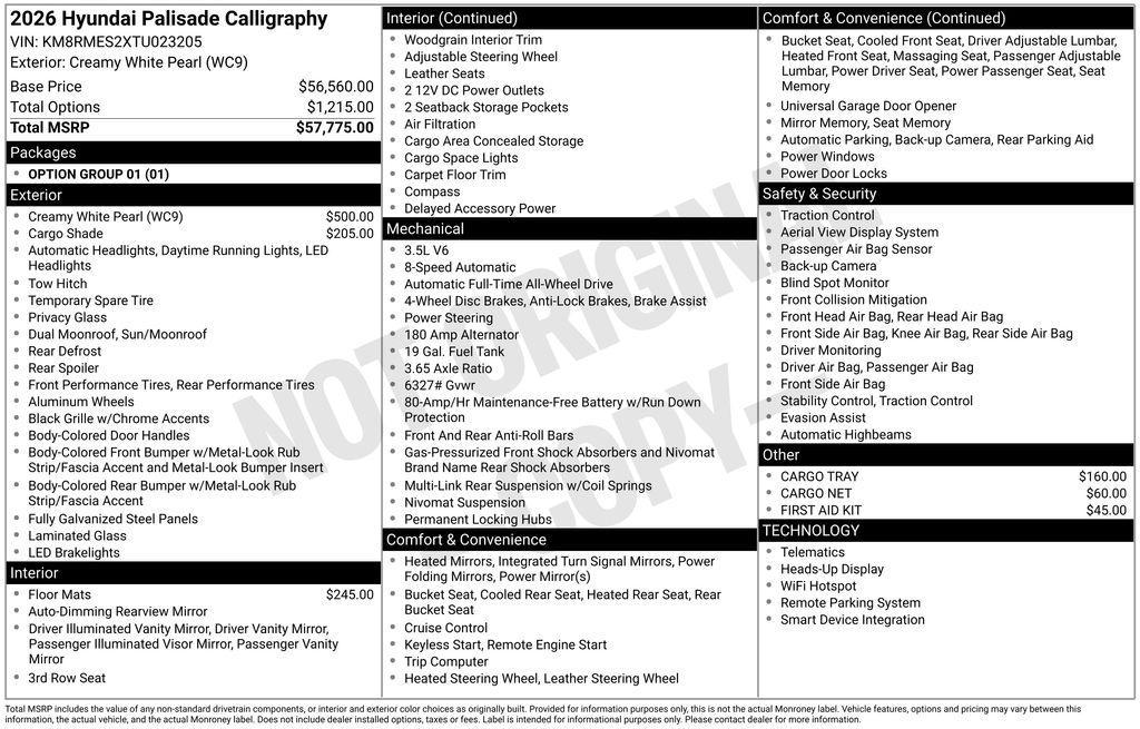 new 2026 Hyundai Palisade car, priced at $53,891