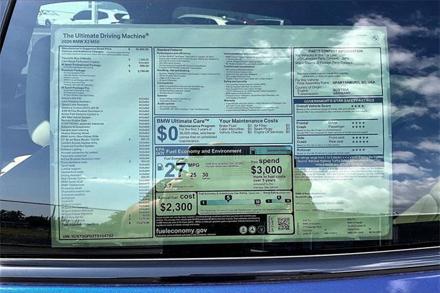 new 2026 BMW X3 car, priced at $73,275