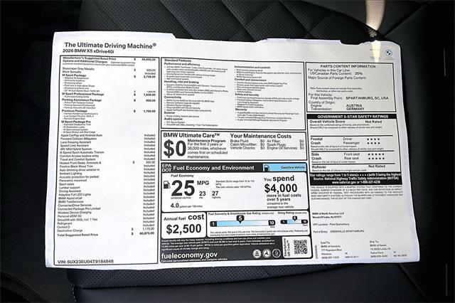 new 2026 BMW X5 car, priced at $80,875