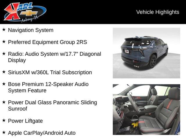 new 2026 Chevrolet Traverse car, priced at $60,795
