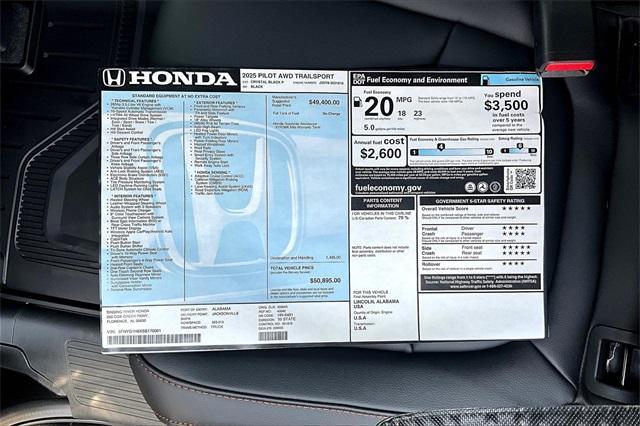 new 2025 Honda Pilot car, priced at $50,895