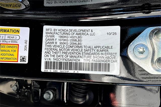 new 2025 Honda Accord car, priced at $31,755