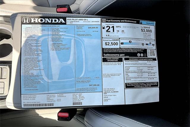 new 2025 Honda Pilot car, priced at $47,095