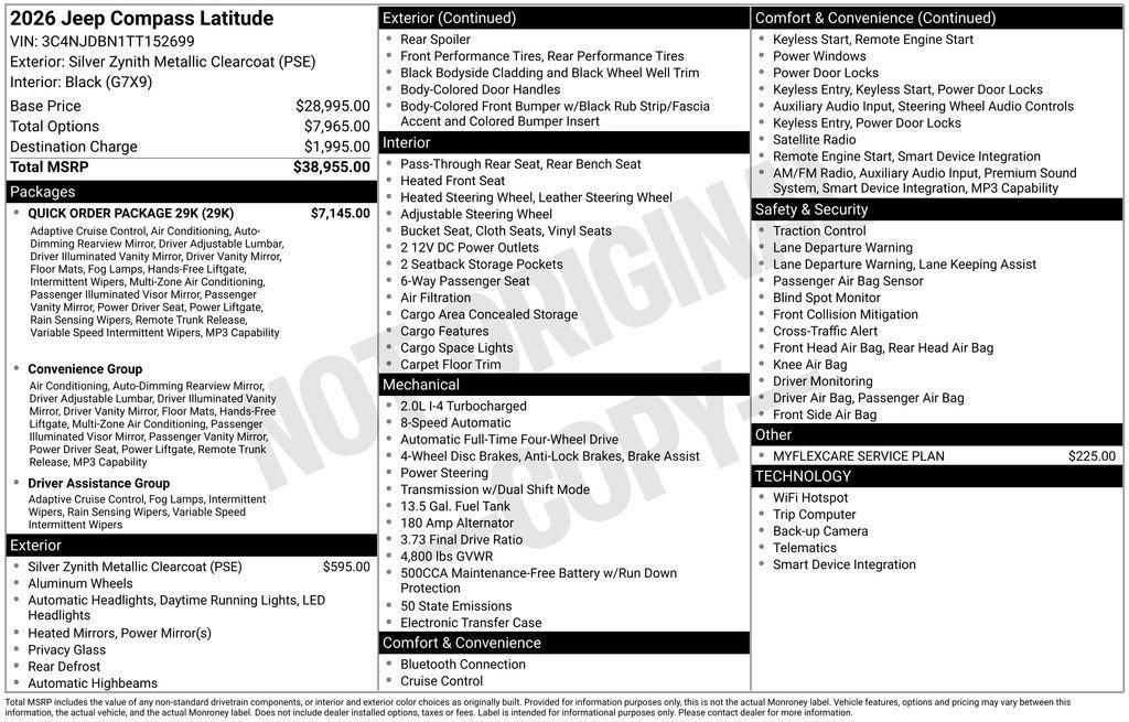 new 2026 Jeep Compass car, priced at $32,515