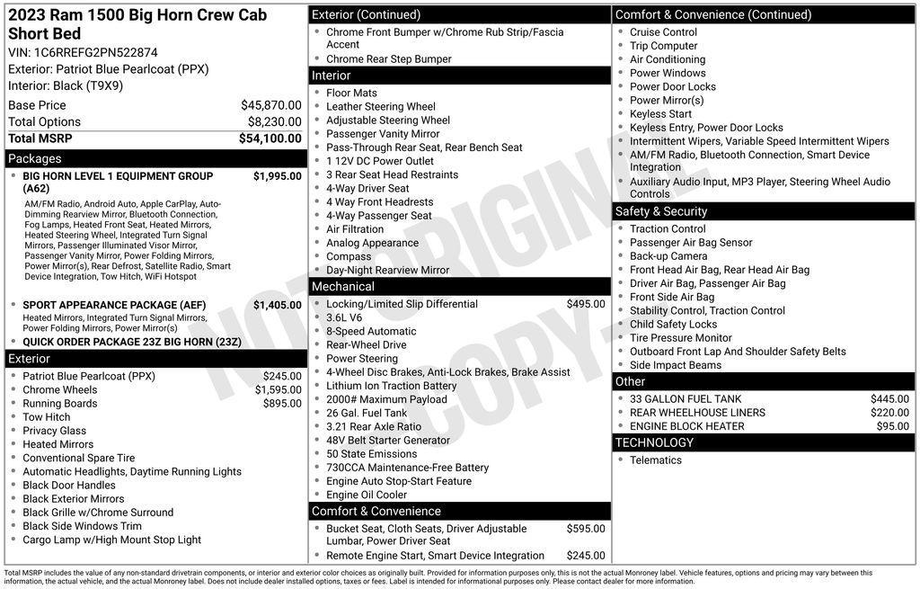 used 2023 Ram 1500 car, priced at $32,996